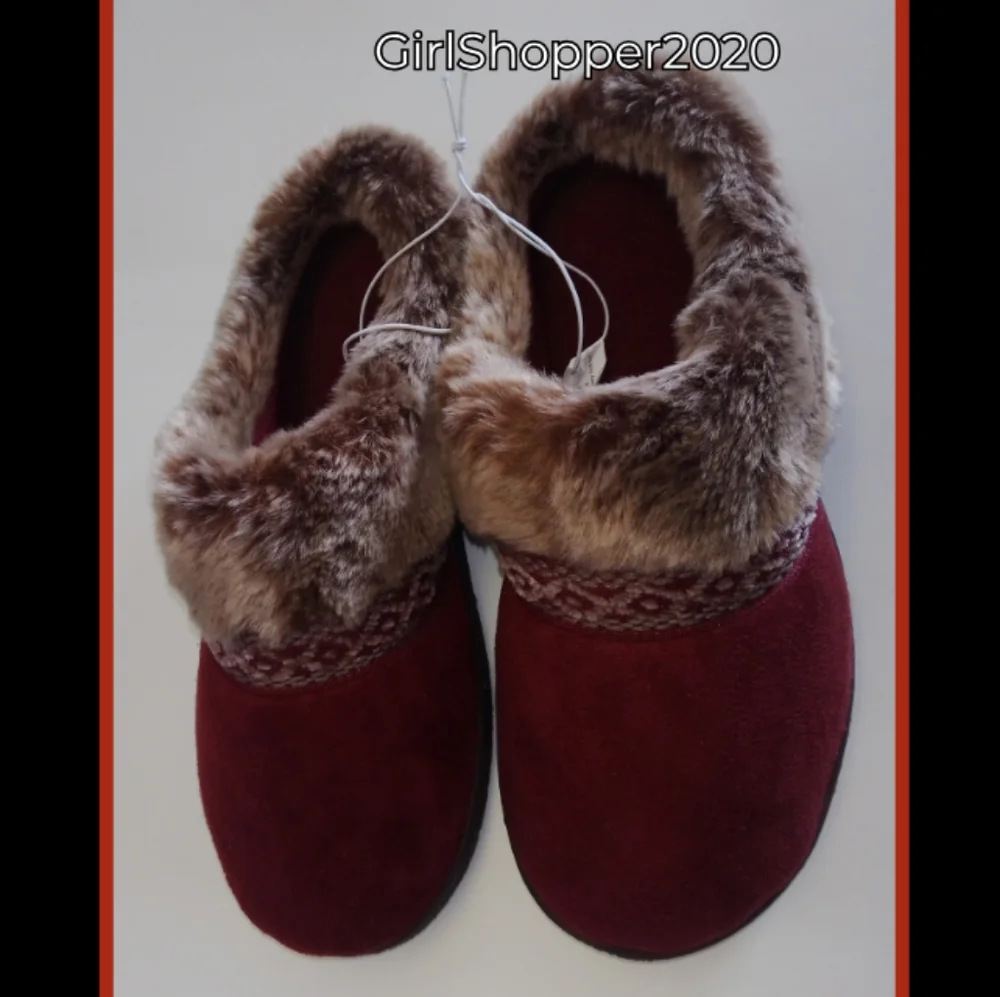 🐸Women's ISOTONER Slipper w Faux Fur - Picture 4 of 7